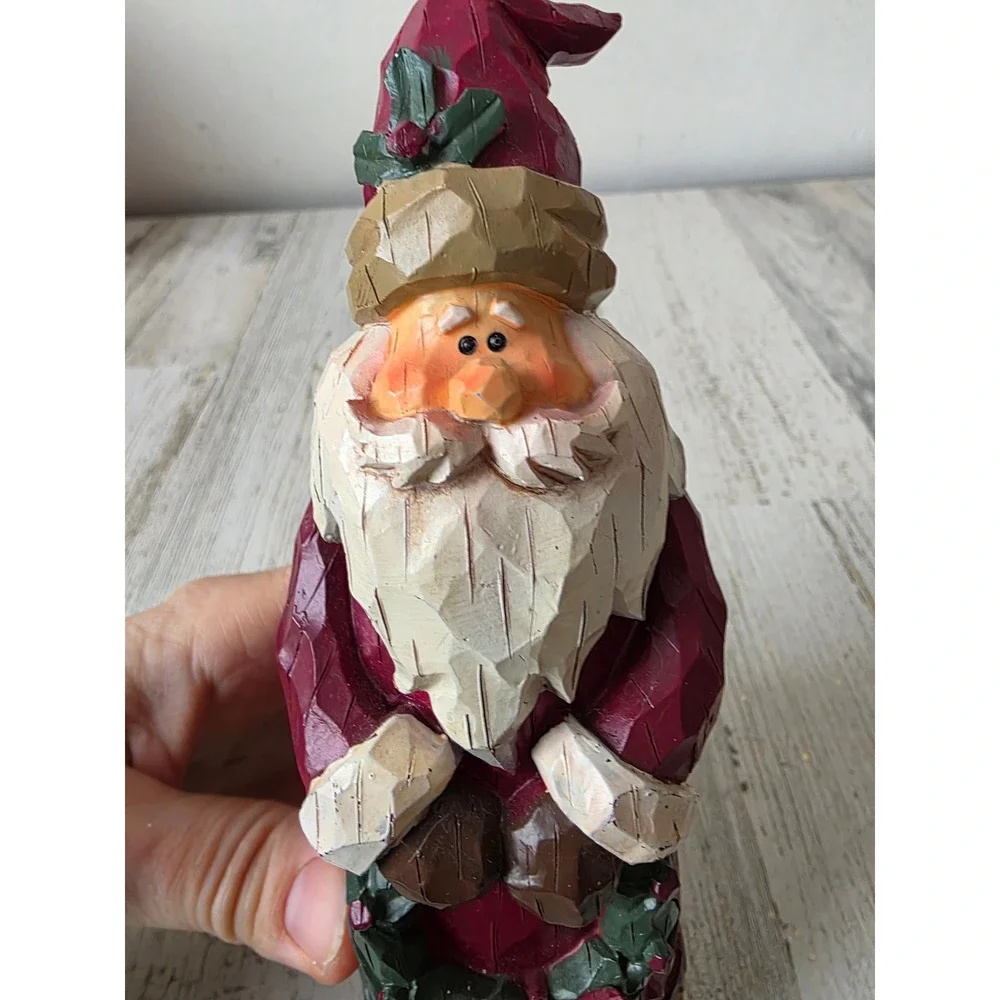 Vintage Santa wreath‎ statue figurine ivy garden Xmas tree decor